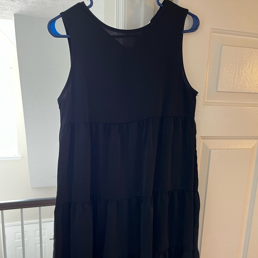 Beach Sissi black short dress with keyhole button closure, women’s medium